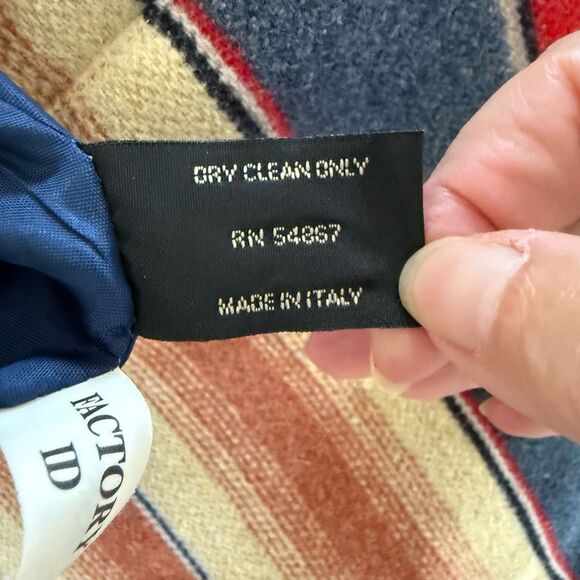 Vintage 90s Express Made in Italy Blanket Print Wool Blend Oversized Blazer XS - Picture 8 of 8